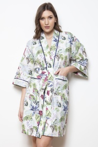 Bonn Lilly Fern 100% Cotton Poplin Kimono